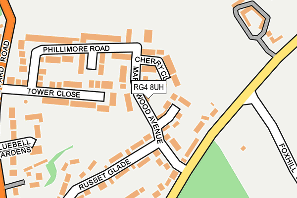 RG4 8UH map - OS OpenMap – Local (Ordnance Survey)