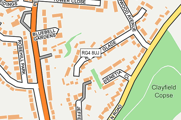 RG4 8UJ map - OS OpenMap – Local (Ordnance Survey)