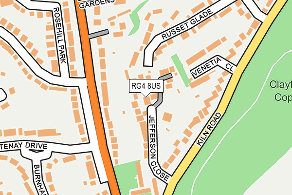 RG4 8US map - OS OpenMap – Local (Ordnance Survey)