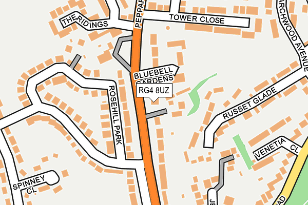 RG4 8UZ map - OS OpenMap – Local (Ordnance Survey)