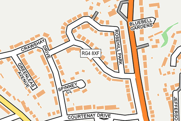 RG4 8XF map - OS OpenMap – Local (Ordnance Survey)