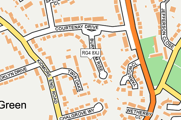 RG4 8XJ map - OS OpenMap – Local (Ordnance Survey)