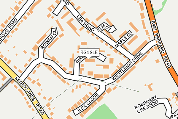 RG4 9LE map - OS OpenMap – Local (Ordnance Survey)