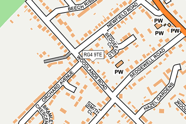 RG4 9TE map - OS OpenMap – Local (Ordnance Survey)