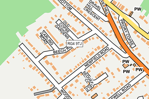 RG4 9TJ map - OS OpenMap – Local (Ordnance Survey)
