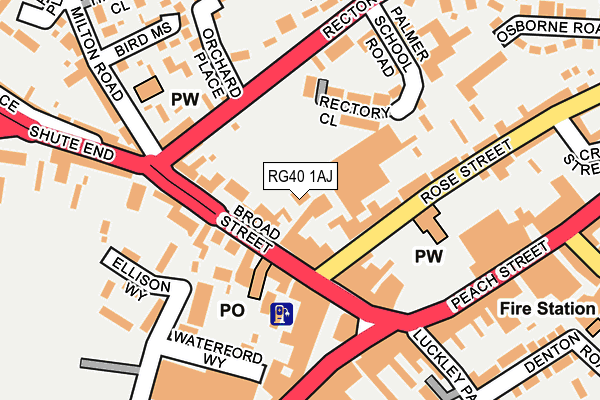 RG40 1AJ map - OS OpenMap – Local (Ordnance Survey)
