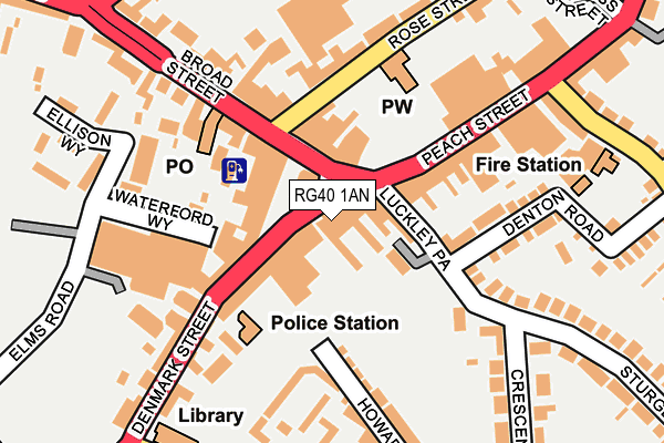 RG40 1AN map - OS OpenMap – Local (Ordnance Survey)