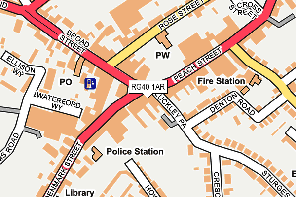 RG40 1AR map - OS OpenMap – Local (Ordnance Survey)