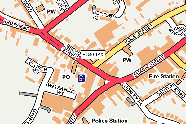 RG40 1AX map - OS OpenMap – Local (Ordnance Survey)