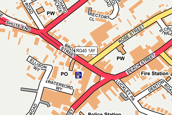 RG40 1AY map - OS OpenMap – Local (Ordnance Survey)