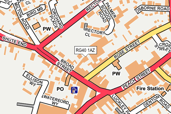 RG40 1AZ map - OS OpenMap – Local (Ordnance Survey)