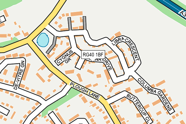RG40 1BF map - OS OpenMap – Local (Ordnance Survey)