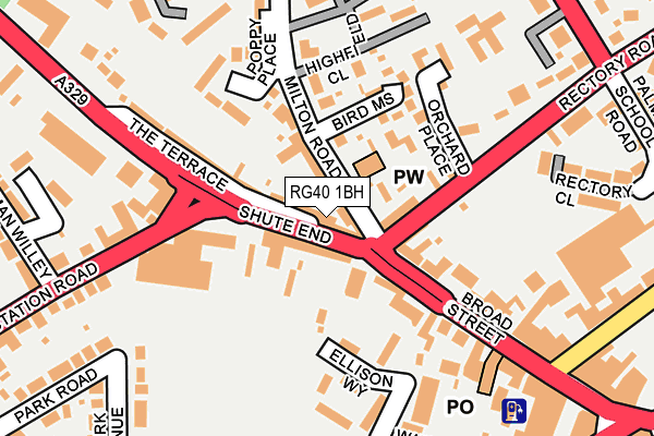 RG40 1BH map - OS OpenMap – Local (Ordnance Survey)