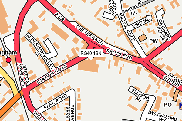 RG40 1BN map - OS OpenMap – Local (Ordnance Survey)