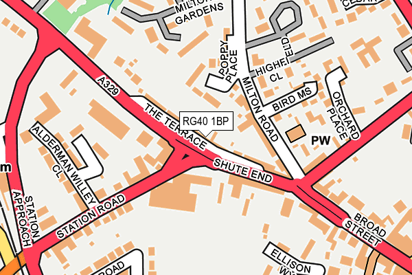 RG40 1BP map - OS OpenMap – Local (Ordnance Survey)