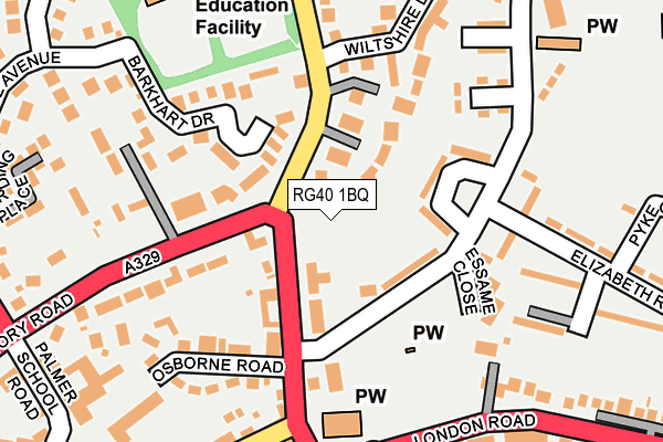 RG40 1BQ map - OS OpenMap – Local (Ordnance Survey)