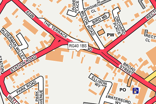 RG40 1BS map - OS OpenMap – Local (Ordnance Survey)