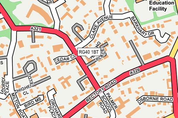 RG40 1BT map - OS OpenMap – Local (Ordnance Survey)