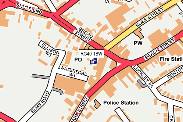 RG40 1BW map - OS OpenMap – Local (Ordnance Survey)