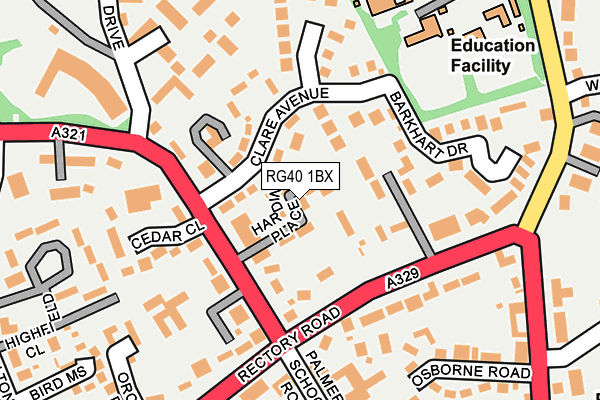 RG40 1BX map - OS OpenMap – Local (Ordnance Survey)