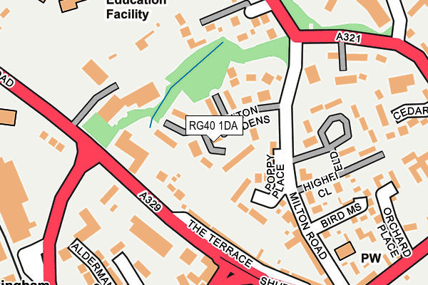 RG40 1DA map - OS OpenMap – Local (Ordnance Survey)