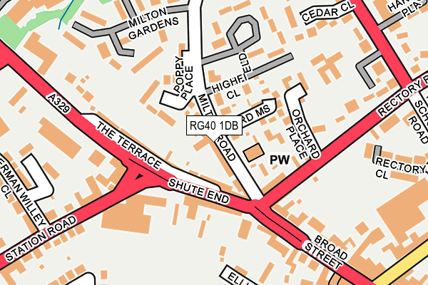 RG40 1DB map - OS OpenMap – Local (Ordnance Survey)
