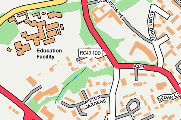 RG40 1DD map - OS OpenMap – Local (Ordnance Survey)