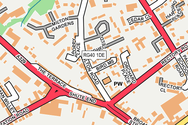 RG40 1DE map - OS OpenMap – Local (Ordnance Survey)