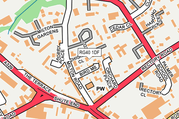 RG40 1DF map - OS OpenMap – Local (Ordnance Survey)