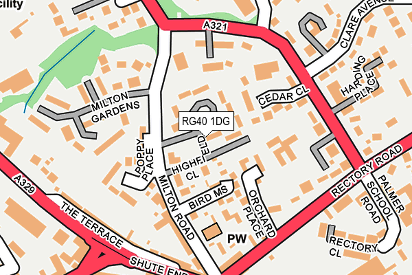 RG40 1DG map - OS OpenMap – Local (Ordnance Survey)