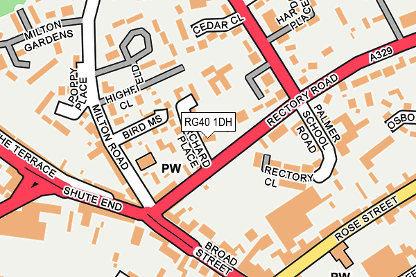 RG40 1DH map - OS OpenMap – Local (Ordnance Survey)