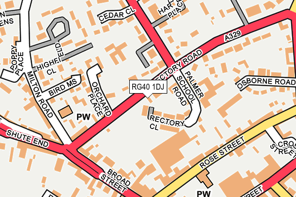 RG40 1DJ map - OS OpenMap – Local (Ordnance Survey)