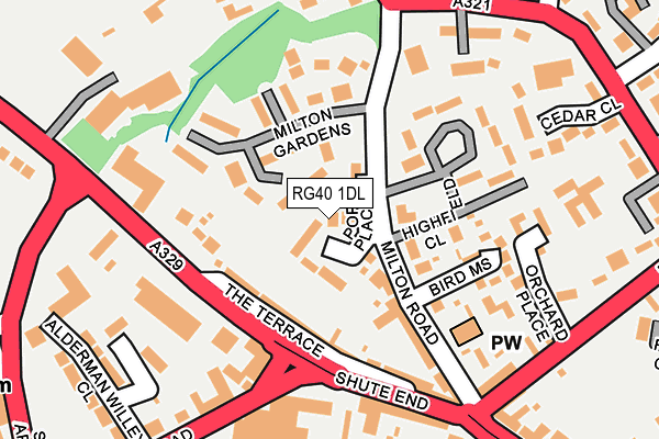 RG40 1DL map - OS OpenMap – Local (Ordnance Survey)