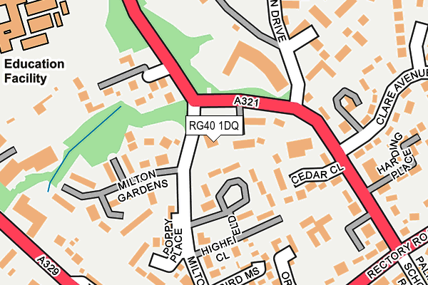 RG40 1DQ map - OS OpenMap – Local (Ordnance Survey)