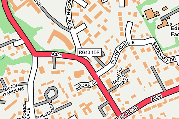 RG40 1DR map - OS OpenMap – Local (Ordnance Survey)