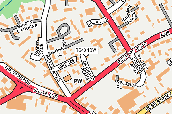 RG40 1DW map - OS OpenMap – Local (Ordnance Survey)