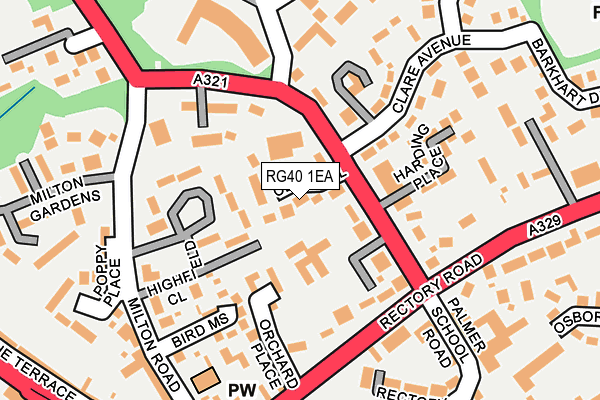 RG40 1EA map - OS OpenMap – Local (Ordnance Survey)