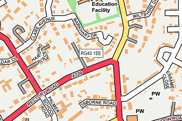 RG40 1EE map - OS OpenMap – Local (Ordnance Survey)