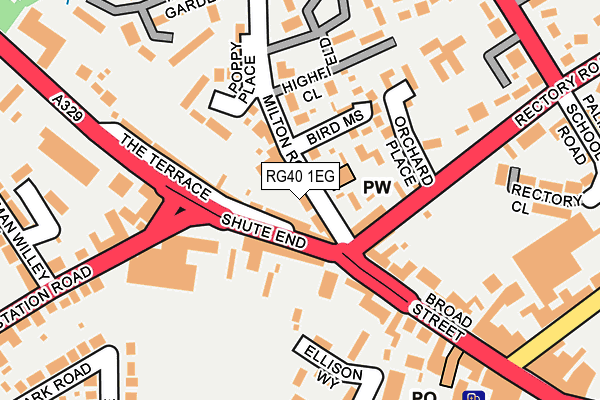 RG40 1EG map - OS OpenMap – Local (Ordnance Survey)