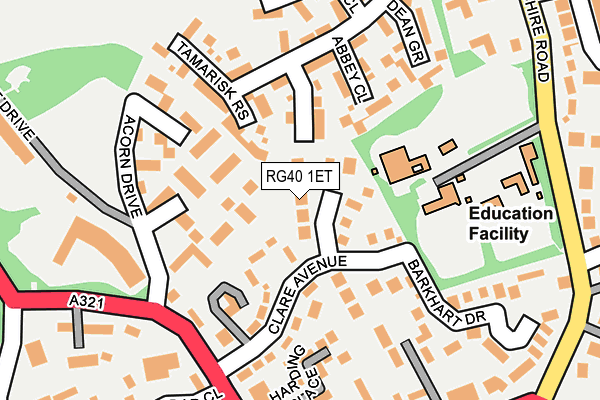 RG40 1ET map - OS OpenMap – Local (Ordnance Survey)