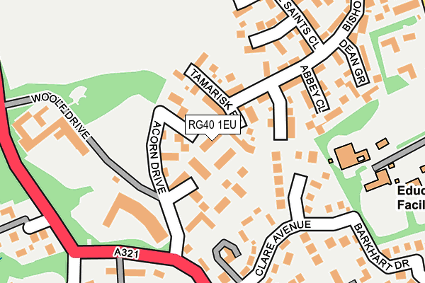 RG40 1EU map - OS OpenMap – Local (Ordnance Survey)