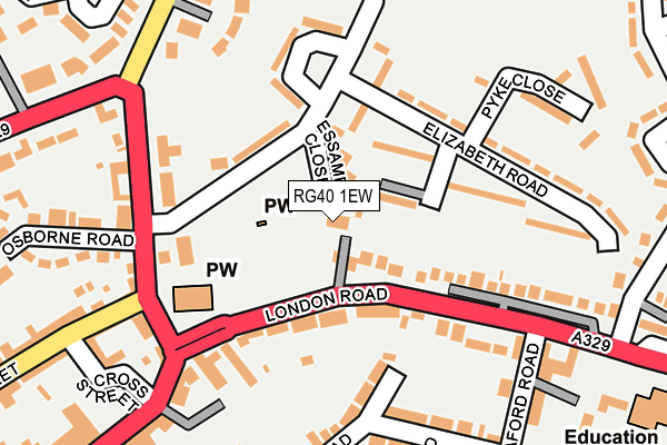RG40 1EW map - OS OpenMap – Local (Ordnance Survey)
