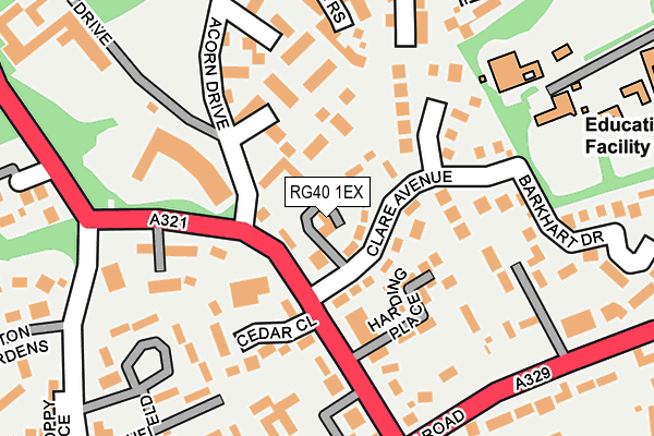 RG40 1EX map - OS OpenMap – Local (Ordnance Survey)