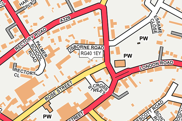 RG40 1EY map - OS OpenMap – Local (Ordnance Survey)