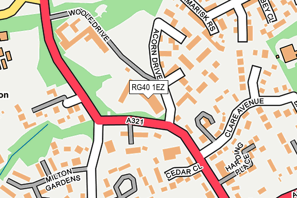 RG40 1EZ map - OS OpenMap – Local (Ordnance Survey)