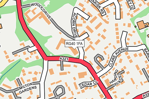 RG40 1FA map - OS OpenMap – Local (Ordnance Survey)