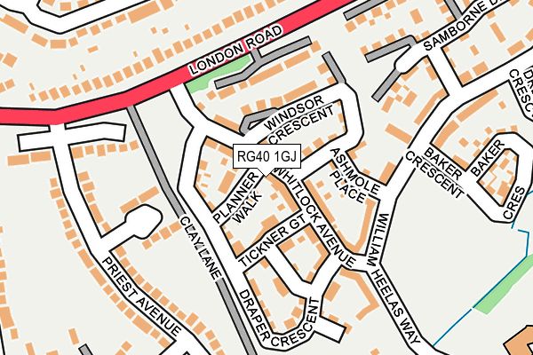 RG40 1GJ map - OS OpenMap – Local (Ordnance Survey)