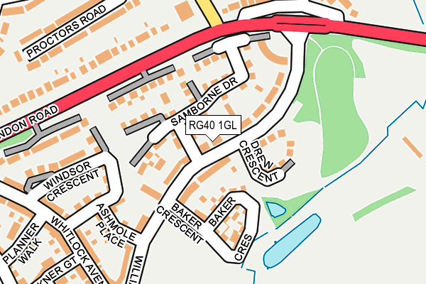 RG40 1GL map - OS OpenMap – Local (Ordnance Survey)