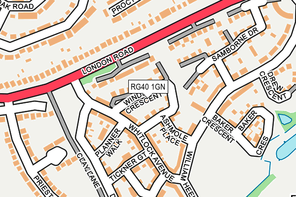 RG40 1GN map - OS OpenMap – Local (Ordnance Survey)