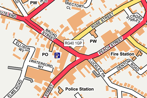 RG40 1GP map - OS OpenMap – Local (Ordnance Survey)